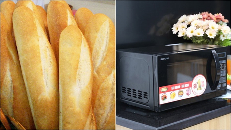 Sử dụng lò vi sóng để hâm nóng bánh mì